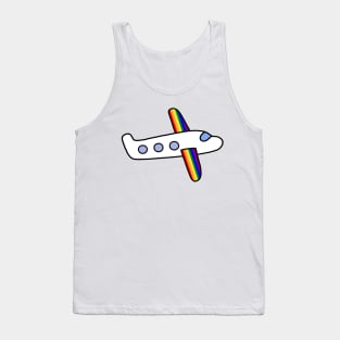 Gay Rainbow LGBTQ Airplane Travel Tank Top